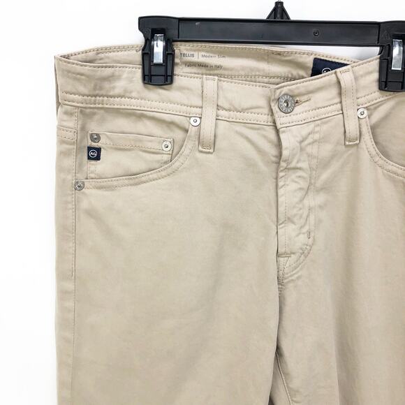 AG Adriano Goldschmeid Mens Tellis Twill Pants 28x32 Tan Khaki Slim Fit NWT - Picture 2 of 9